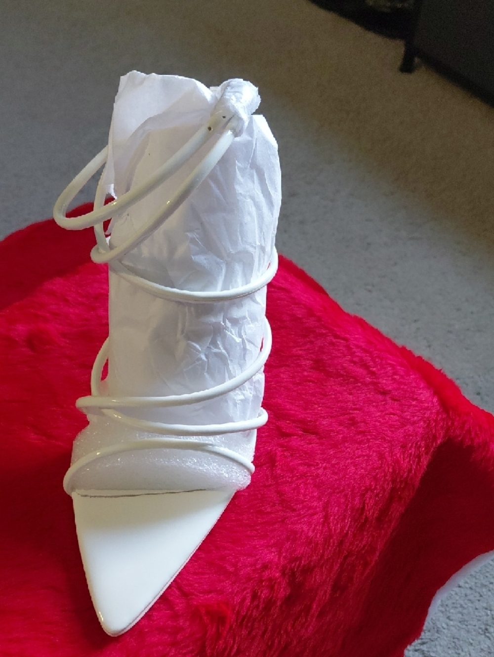 Cape Robbin White Strappy Patent Heeled Sandals - Picture 8 of 15